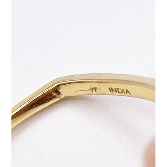 Zoya 925 Sterling Silver Gold Vermeil Oval Hoop Earrings Iridescent Shell Inlay - Picture 14 of 14